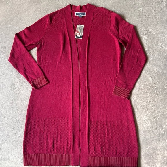 Karen Scott, Core Cardigan‎ Size Small, Merlot Color, New $50 Open Front. - Picture 1 of 10